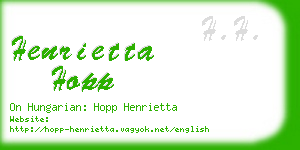 henrietta hopp business card